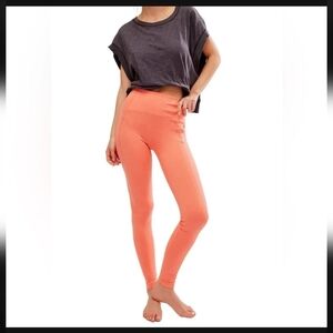 Free People Movement You Know It High Wasted Melon/Coral Leggings NWT$98